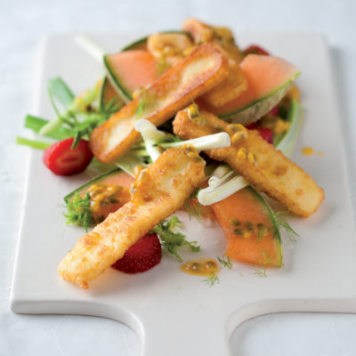 Halloumi and sweet melon platter