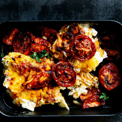 Roast tomatoes for macaroni cheese