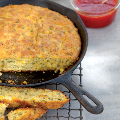 Corn bread in a skillet