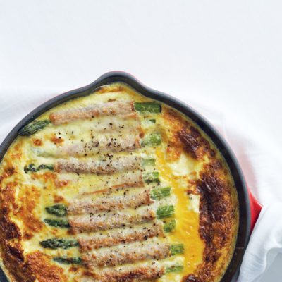 Baked asparagus and ham frittata