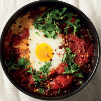 Baked eggs with tomato sauce