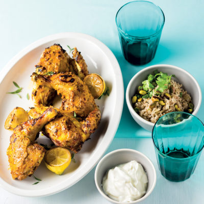 Grilled chicken with spiced coriander rice