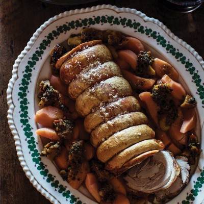 Italian porchetta with spicy quince-and-apple chutney