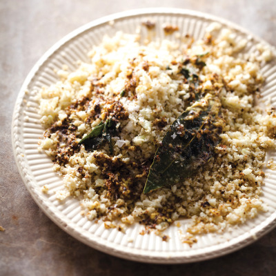 Cauliflower couscous with mustard butter