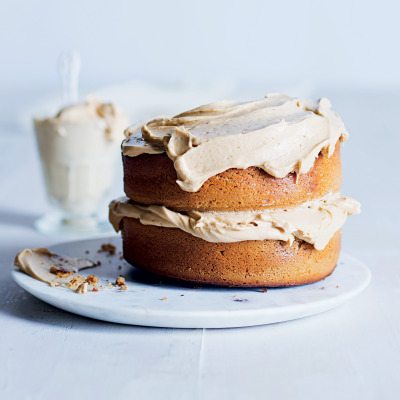 Moist coffee cake with buttercream