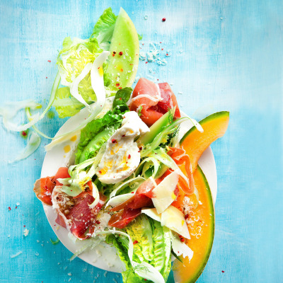 Serrano ham and melon salad