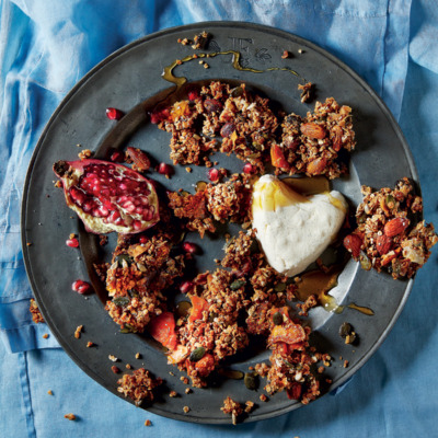 Granola with strained vanilla yoghurt