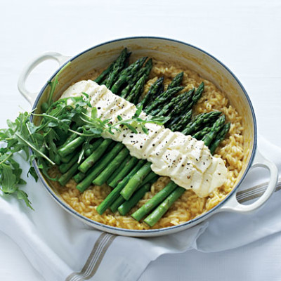 Asparagus risotto with crescenza cheese