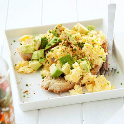 Avocado Cajun scrambled eggs