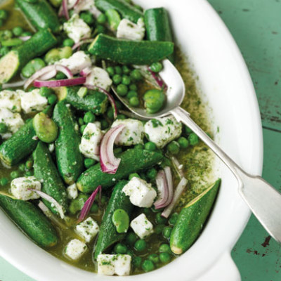 Baby marrow and feta salad