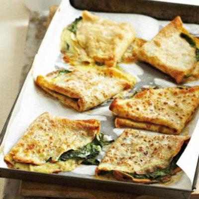 Baked Swiss chard and gruyere pancakes