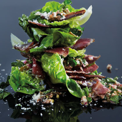 Biltong salsa verde salad