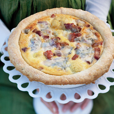 Blue cheese, gammon and cauliflower tart