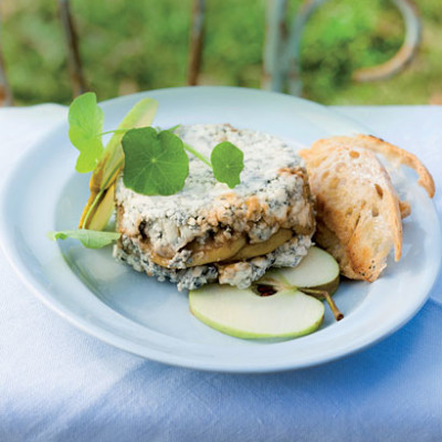 Blue Tower terrine with caramelised apples