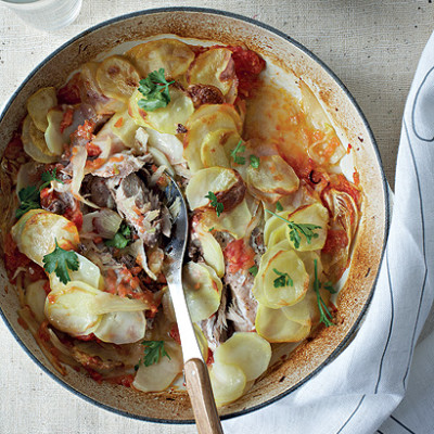 Braised fish and potato bake