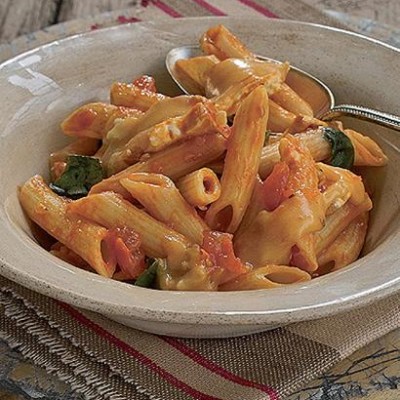 Brie, basil and sun-dried tomato pasta sauce