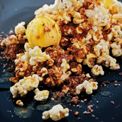 Biltong and peanut brittle popcorn