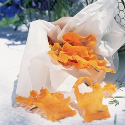 Butternut crisps with fresh rosemary