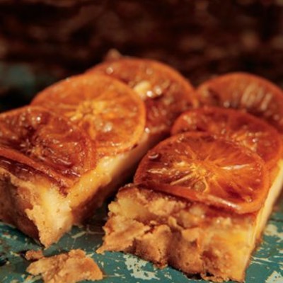 Caramelised mandarin tart with cardamom