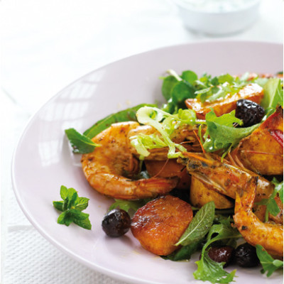 Chermoula prawn salad