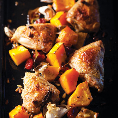 Chicken and butternut roast