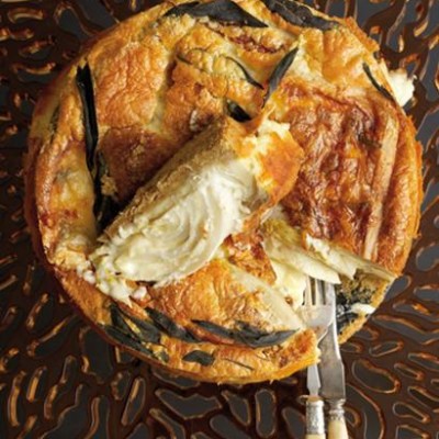 Chicory and gorgonzola cake