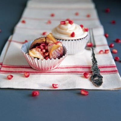 Chocolate and grenadine cupcakes