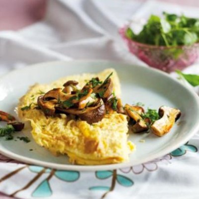 Coconut-milk omelette with marinated mushroom