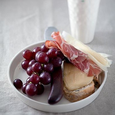 Coppa and creamed honey antipasti platter