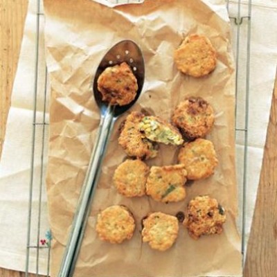 Coriander-and-corn fish cakes