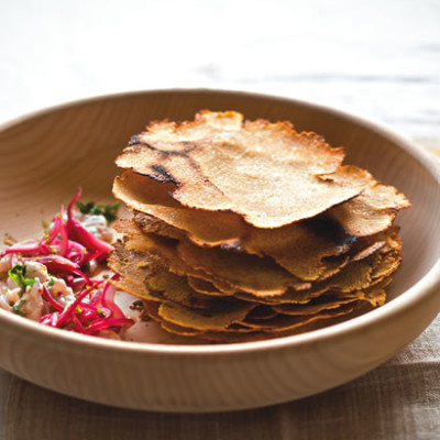 Corn tortillas with ceviche