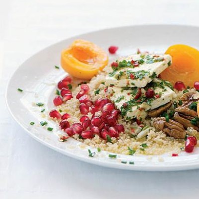 Couscous, feta, apricot and pomegranate salad