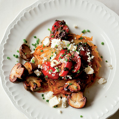 Crispy potato rosti with mushroom