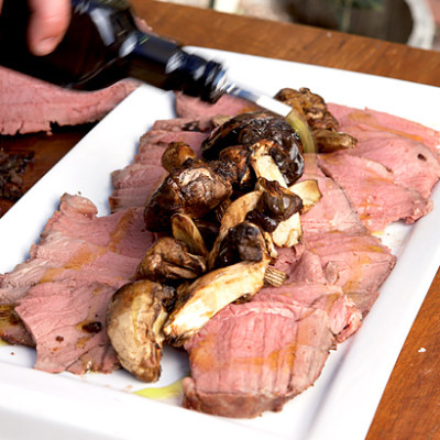 Dry-aged rump of beef with porcini, watercress and bearnaise