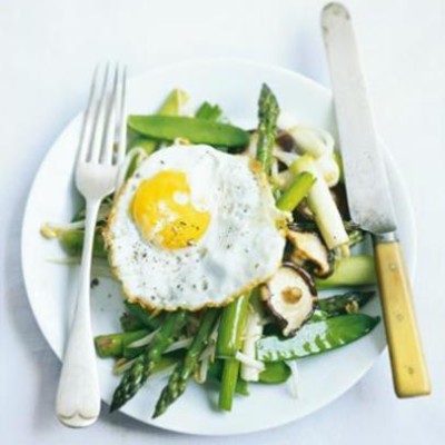 Egg and shiitake mushroom stirfry