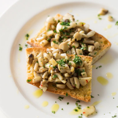 Exotic mushroom bruschetta