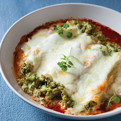 Feta and broccoli cannelloni