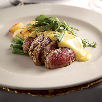 Free-range Namibian sirloin with Lyonnaise potatoes and bearnaise sauce