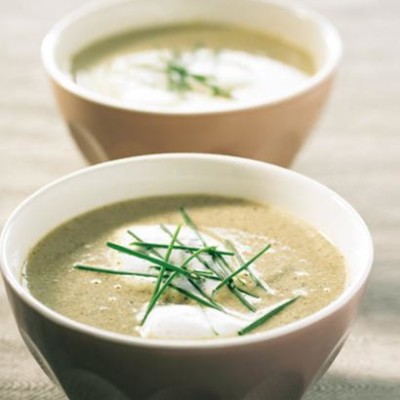 Fresh and dried porcini mushroom soup