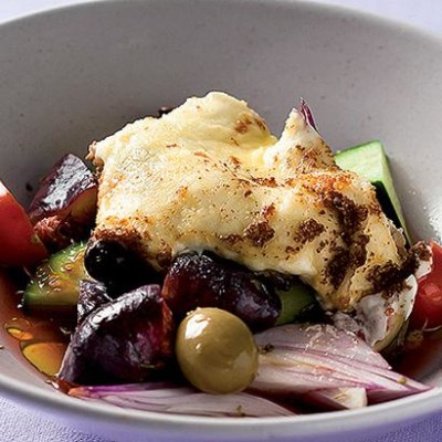 Grilled feta Greek salad