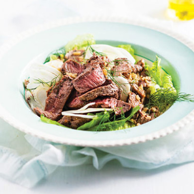 Grilled lamb, fennel and quinoa salad