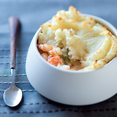 Haddock and prawn pie