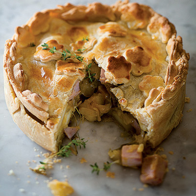 Ham, apple and sweet potato pie