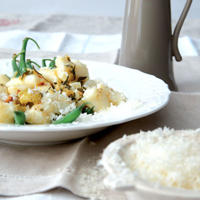 Handmade gnocchi with burnt butter and garlic glaze