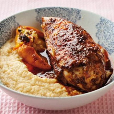 Harissa chicken with hummus