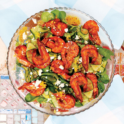 Harissa prawn salad