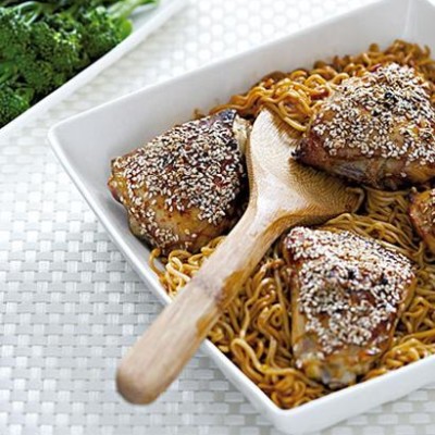 Honey sesame chicken noodles