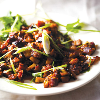 Korean stir-fried brinjals