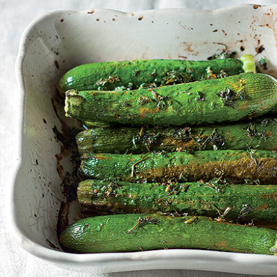 Lemony roasted baby marrows