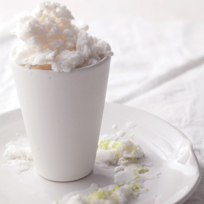 Lime-and-coconut milk granita